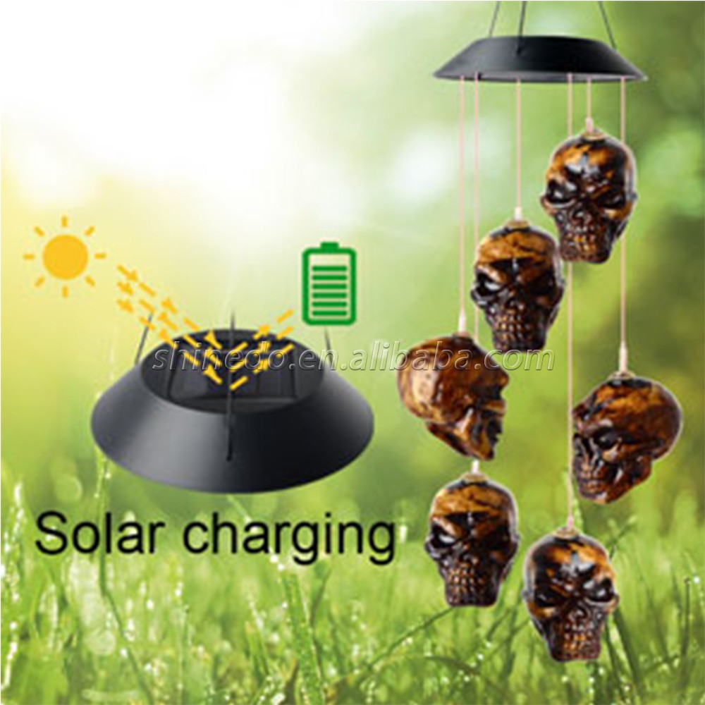 Skull Wind Chimes Solar Garden Light mom Gift Wind chimes Garden Gift Christmas Wind Chimes