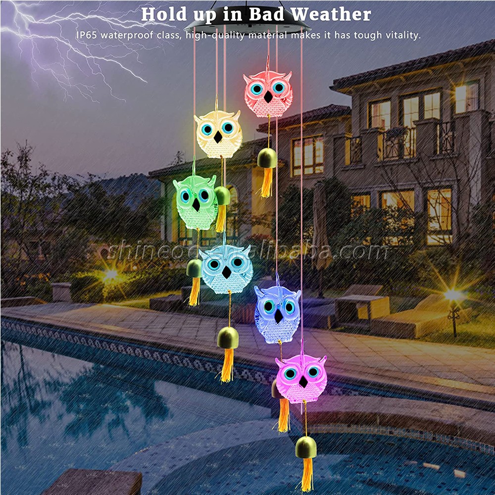 Solar Owl Wind Chimes, Thanksgiving/Christmas/Birthday Gifts for Mom/Grandma