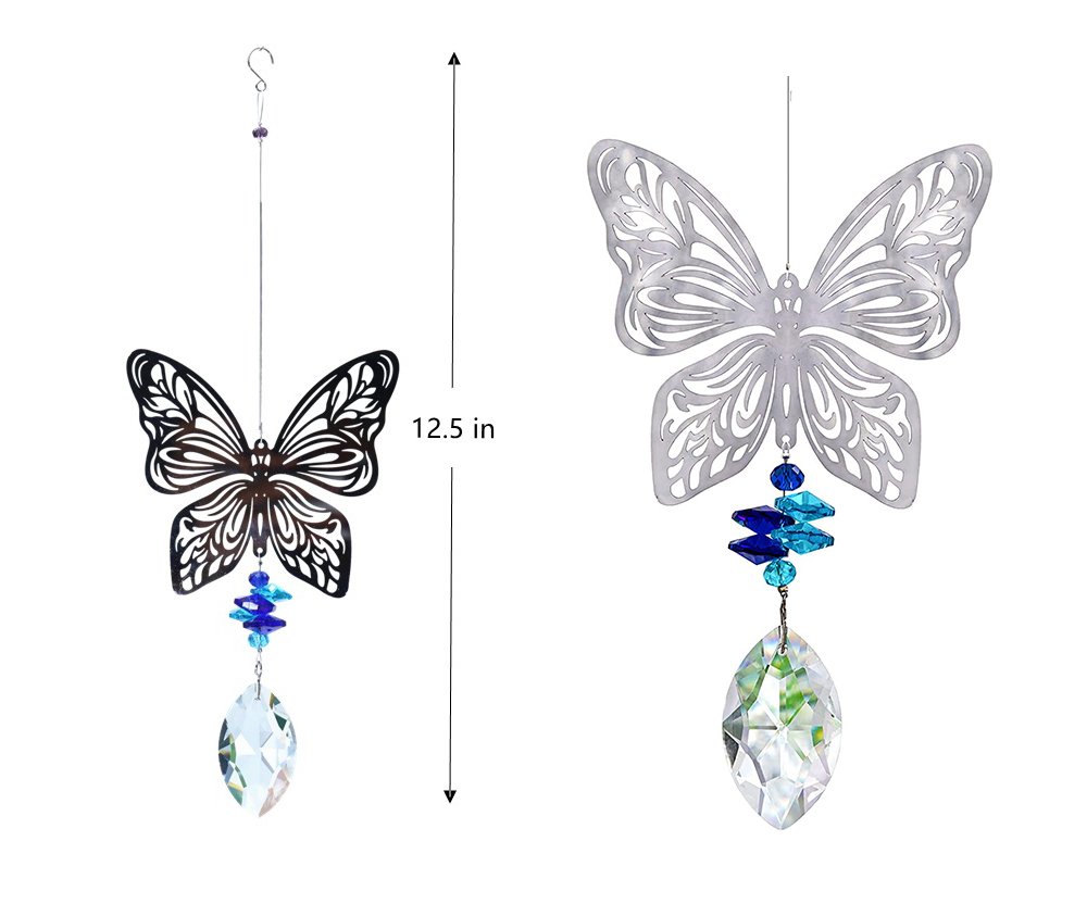 Handmade Butterfly Crystal Prism Rainbow Maker Hanging Suncatcher