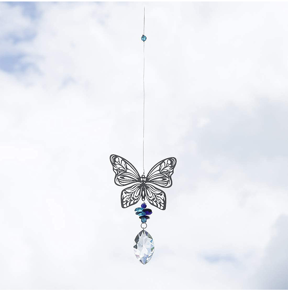 Handmade Butterfly Crystal Prism Rainbow Maker Hanging Suncatcher