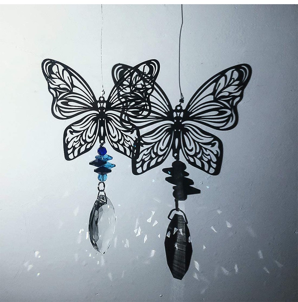 Handmade Butterfly Crystal Prism Rainbow Maker Hanging Suncatcher