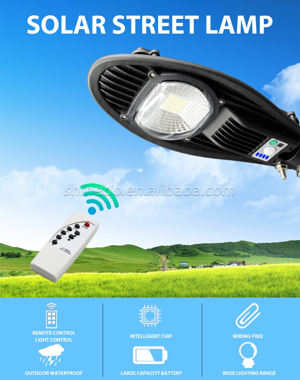 Solar Wall Light 20W 40W 60W Solar Street Light Outdoor Waterproof Motion Sensor Light with Remote Contrololar Sd-SSE188