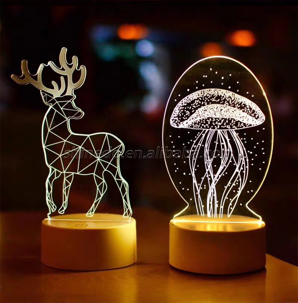 3D Led Night Light Acrylic 3D LED Touch Base with USB Cable SD-SR029