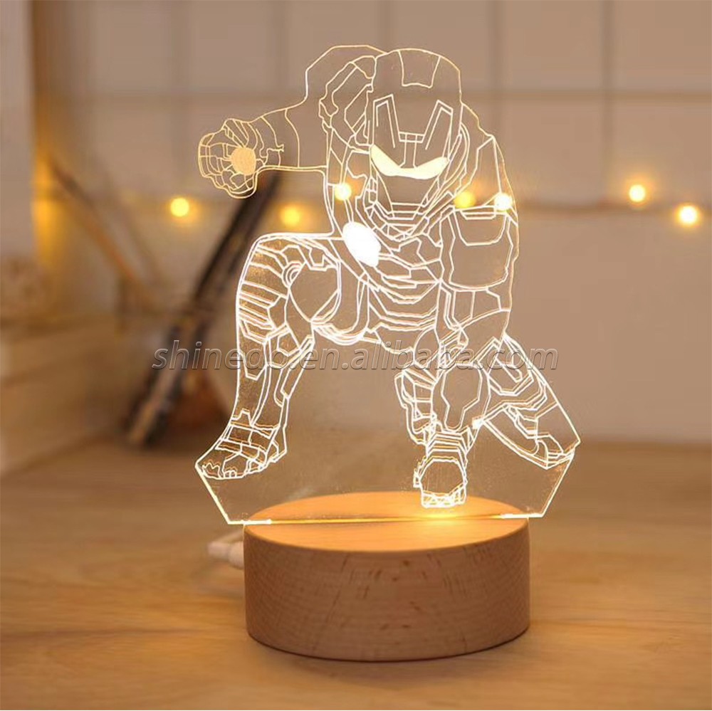 3D Led Night Light Acrylic 3D LED Touch Base with USB Cable SD-SR029