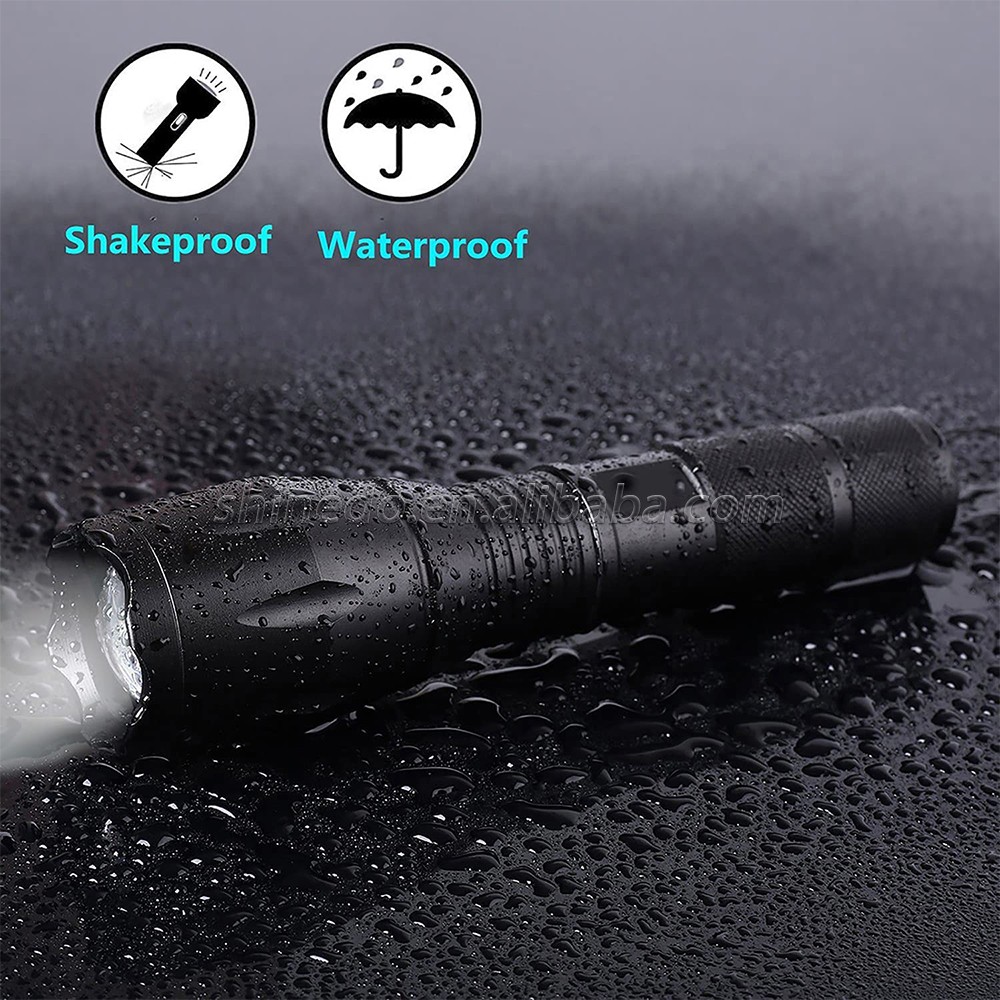 Hand LED flash torch light Outdoor 1200 Lumen XML T6 Waterproof LED Zoomable Flashlight