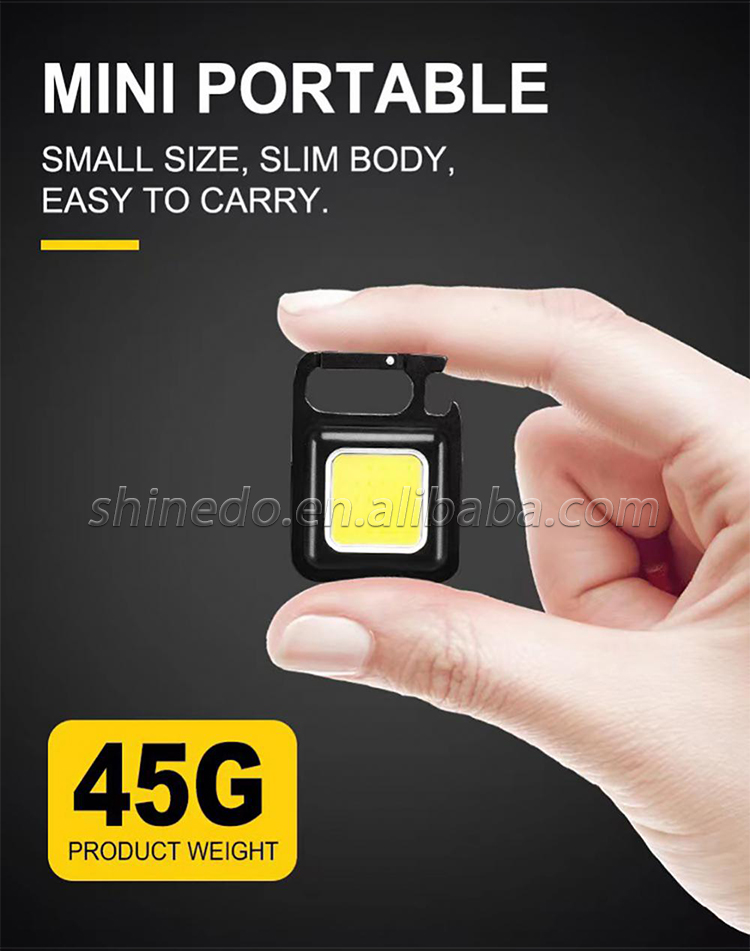 Mini 3 light Modes Bright LED light USB  Rechargeable torch Small Pocke Camping Work Keychain Flashlight Light