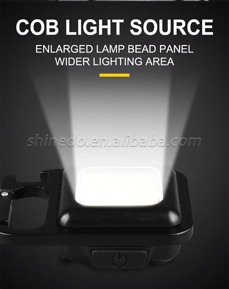 Mini 3 light Modes Bright LED light USB  Rechargeable torch Small Pocke Camping Work Keychain Flashlight Light