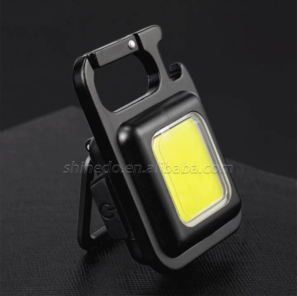 Mini 3-in-1 portable pocket keychain light bottle opener and magnet base COB small flashlight waterproof LED work light