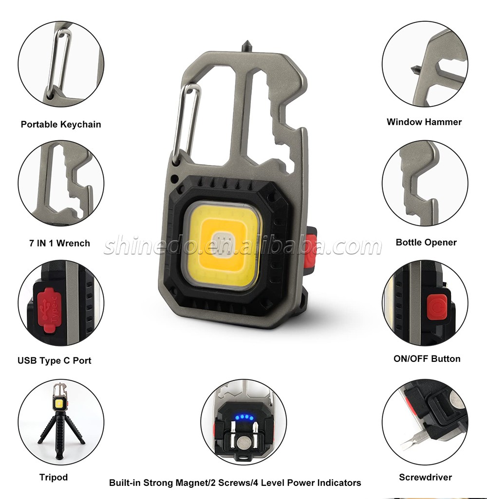 Portable Rechargeable LED Flashlight Keychain Light Torch Lantern  Work Light Camping Light Mini Led Flashlight