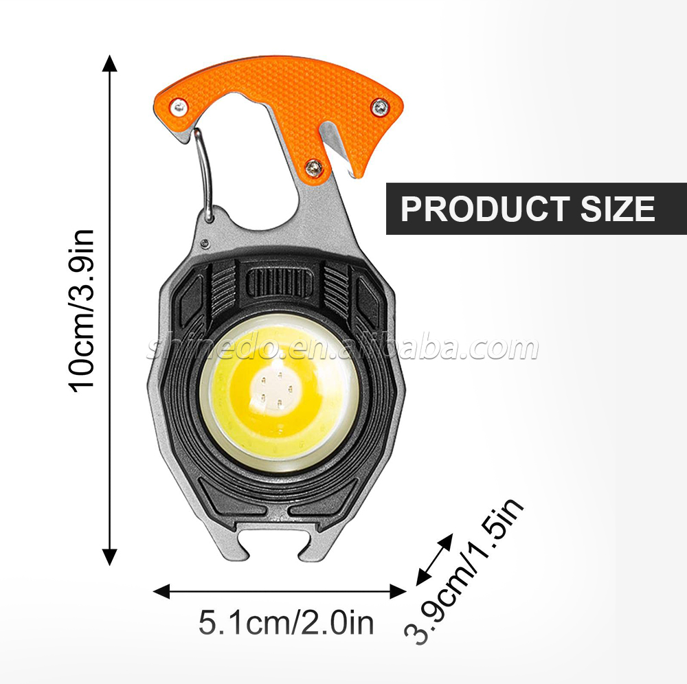 Mini LED Flashlight Work Light rechargeable Glare COB Keychain Light  Outdoor Camping Keychain Flashlights