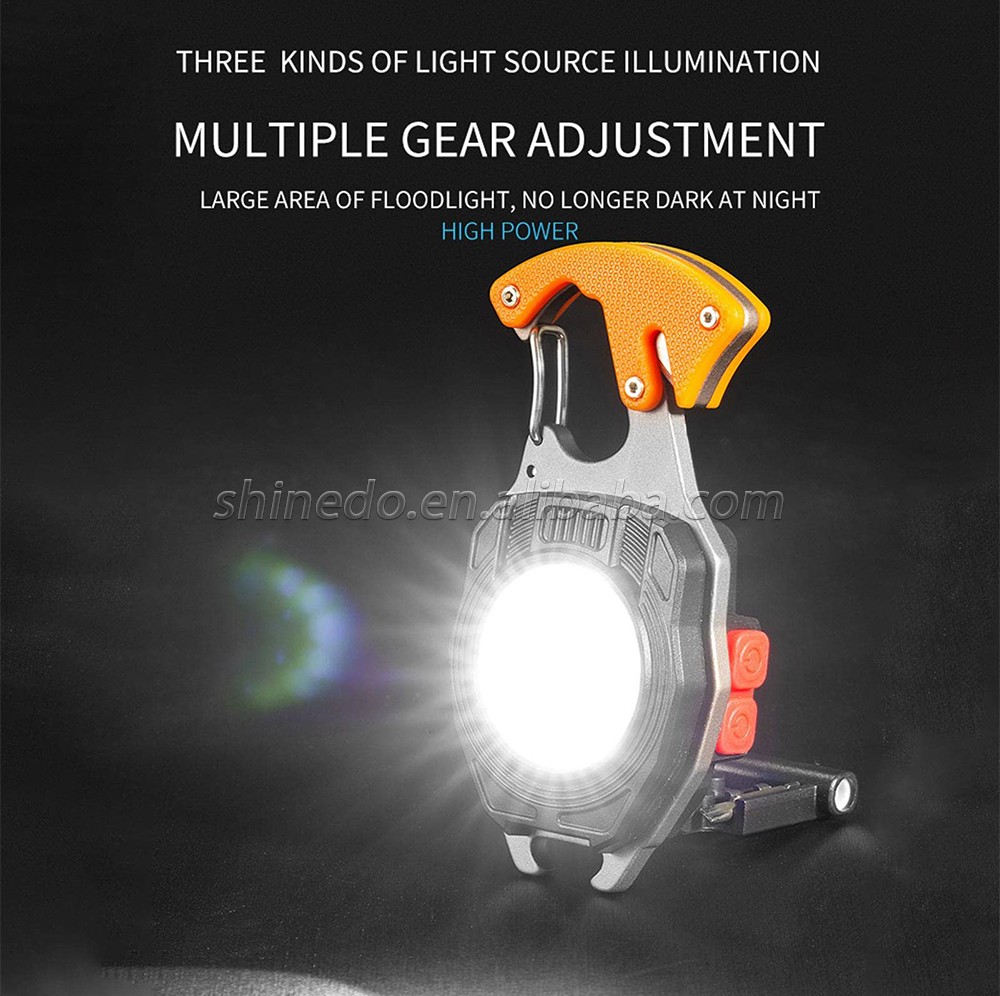 Mini LED Flashlight Work Light rechargeable Glare COB Keychain Light  Outdoor Camping Keychain Flashlights