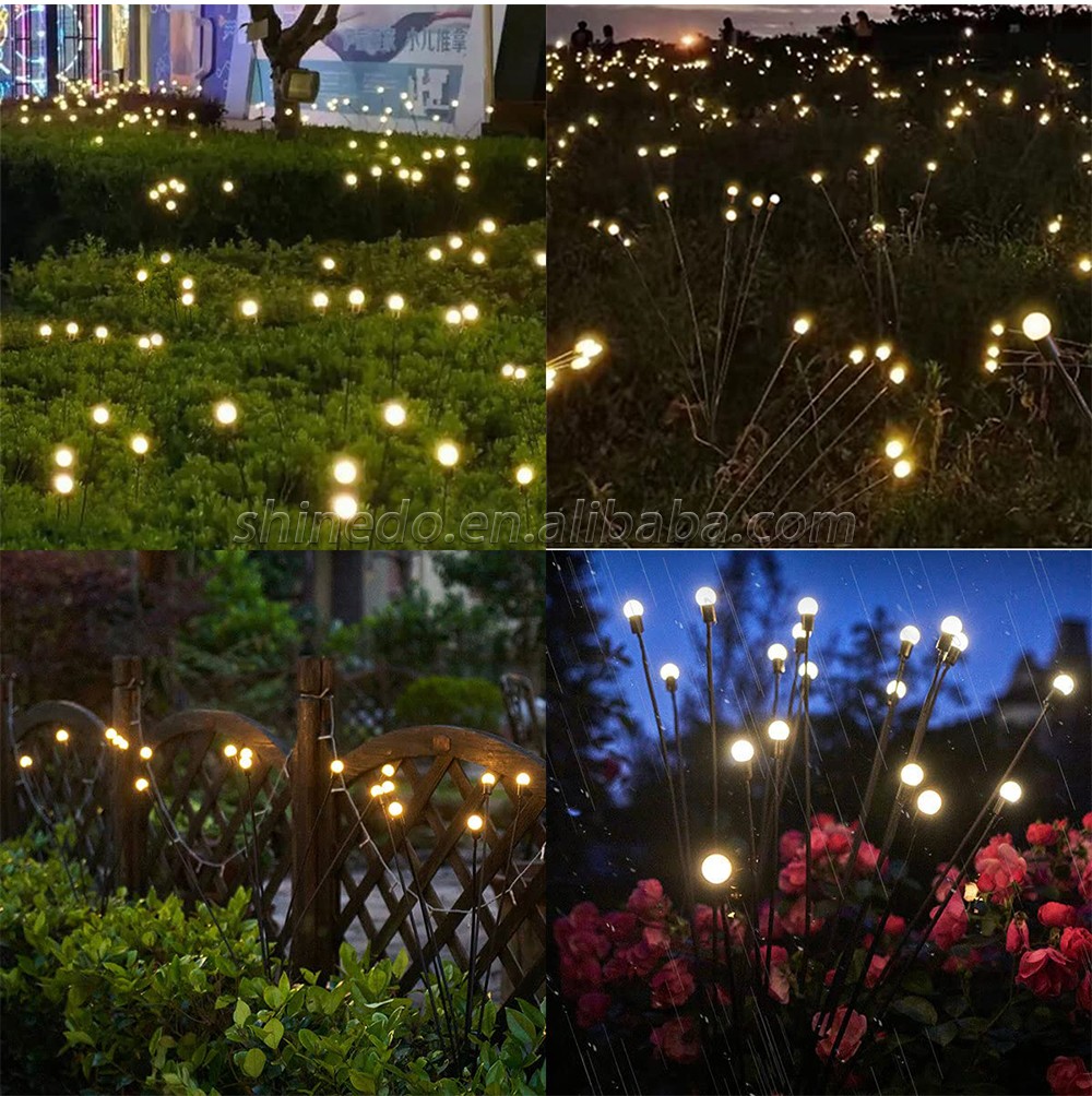 Outdoor Waterproof Holiday Firework 6LED Solar Garden Light Powered Firefly Lamp Starburst Solar Light