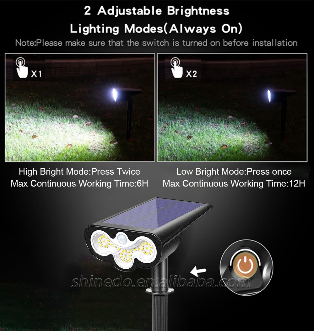 Adjustable Solar Spotlight Solar Garden Light IP65 Super Bright Landscape Wall Light Outdoor Light Solar Lamp