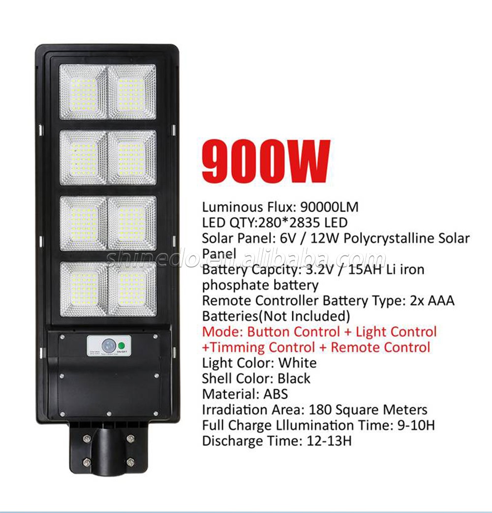 Street Light Solar Powered LED Beads Auto Radar Sensor Wall Lamp Waterproof Remote Control Lighting for street yard decoration