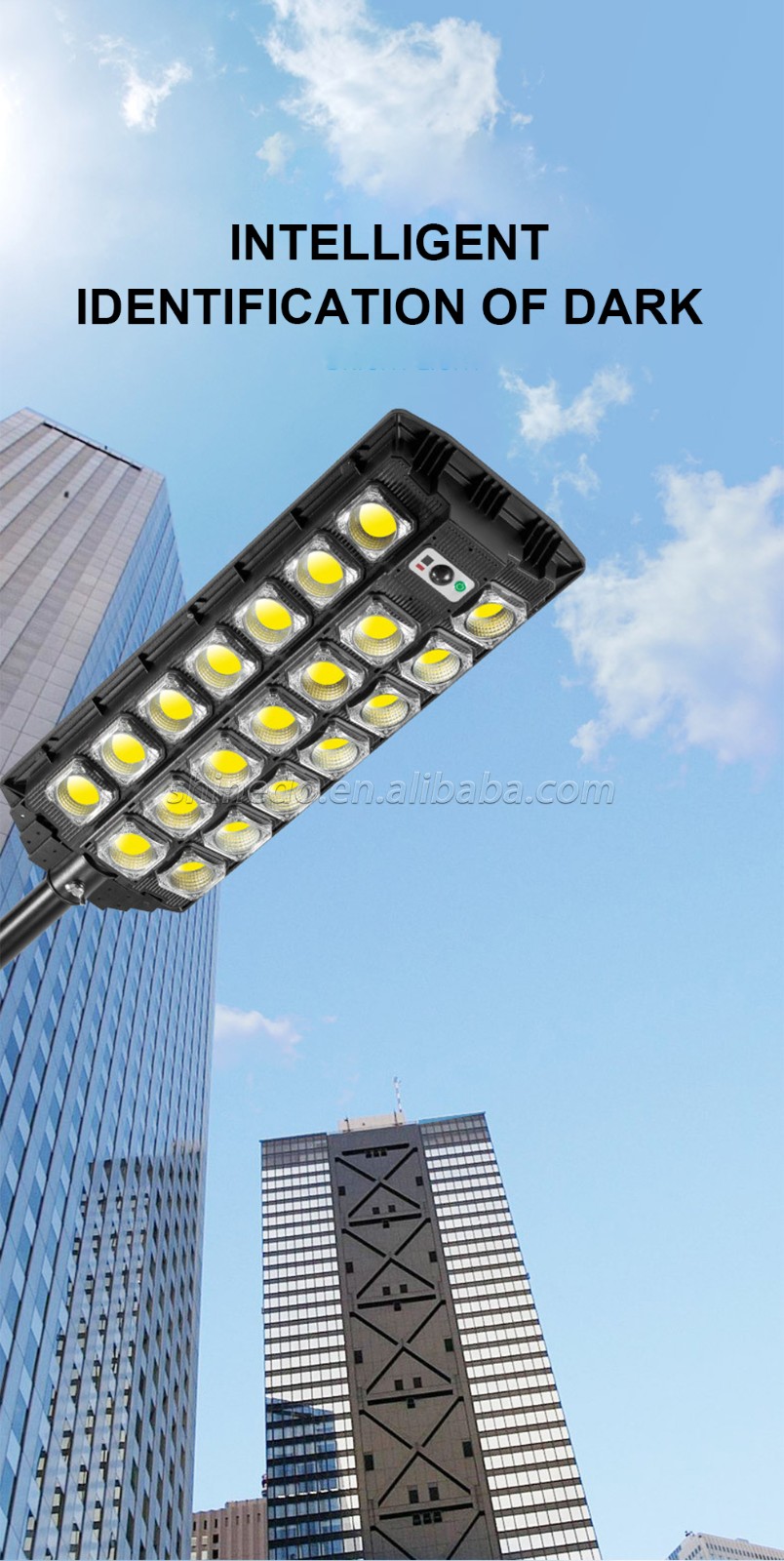 Powerful solar street light 504 LED yard Solar panel motion sensor waterproof solar wall light