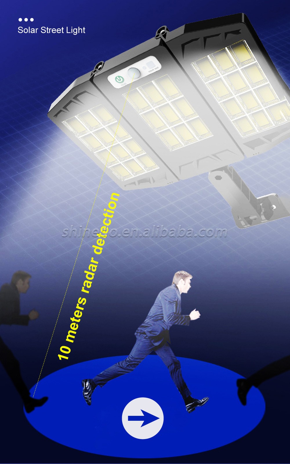 New products Solar Street Light Outdoor Wall Lamp Waterproof LED With 3 Modes Motion Sensor Lights