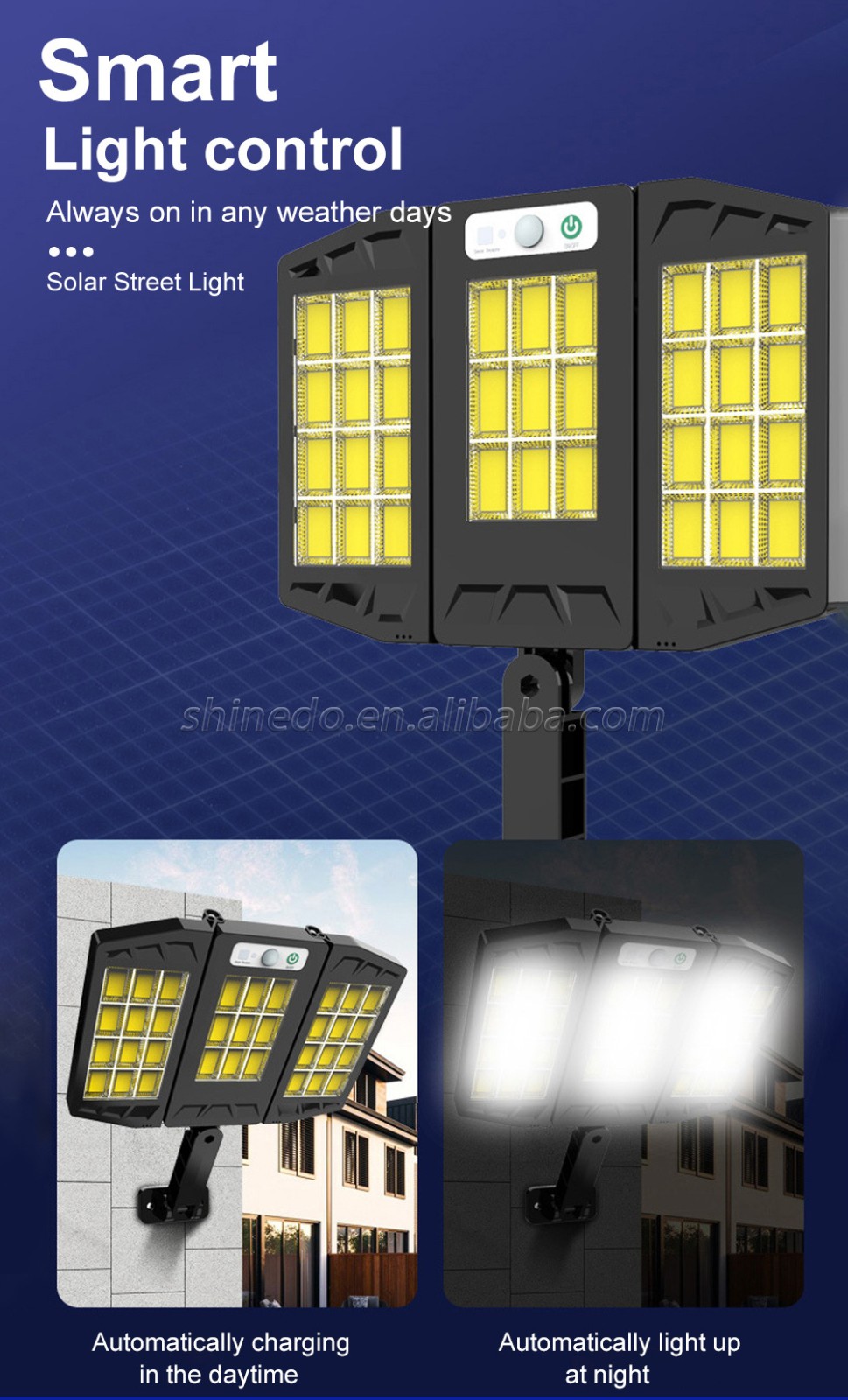 New products Solar Street Light Outdoor Wall Lamp Waterproof LED With 3 Modes Motion Sensor Lights