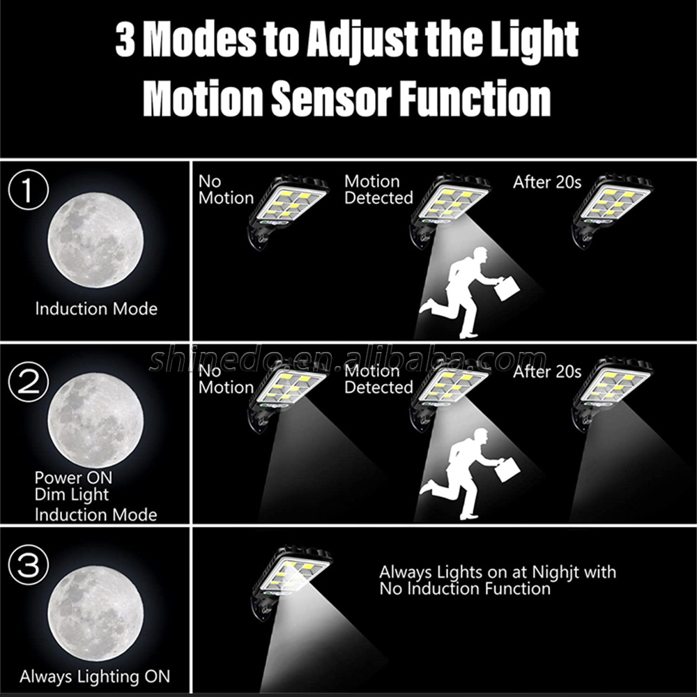 New products Solar Street Light Outdoor Wall Lamp Waterproof LED With 3 Modes Motion Sensor Lights