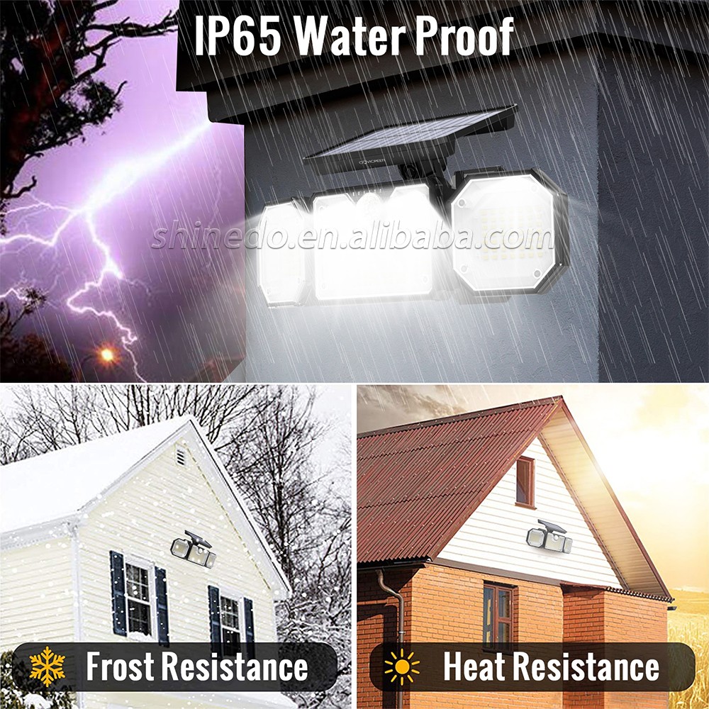 Outdoor Solar Floodlight 226LED 6500K LED Solar Motion Sensor Light 3 modes Wide Angle lighting IP65 Waterproof security light