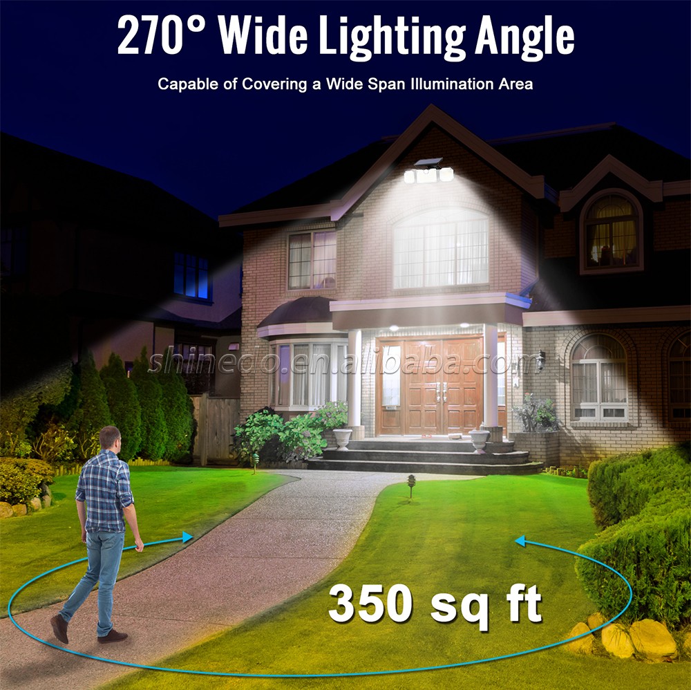 Outdoor Solar Floodlight 226LED 6500K LED Solar Motion Sensor Light 3 modes Wide Angle lighting IP65 Waterproof security light