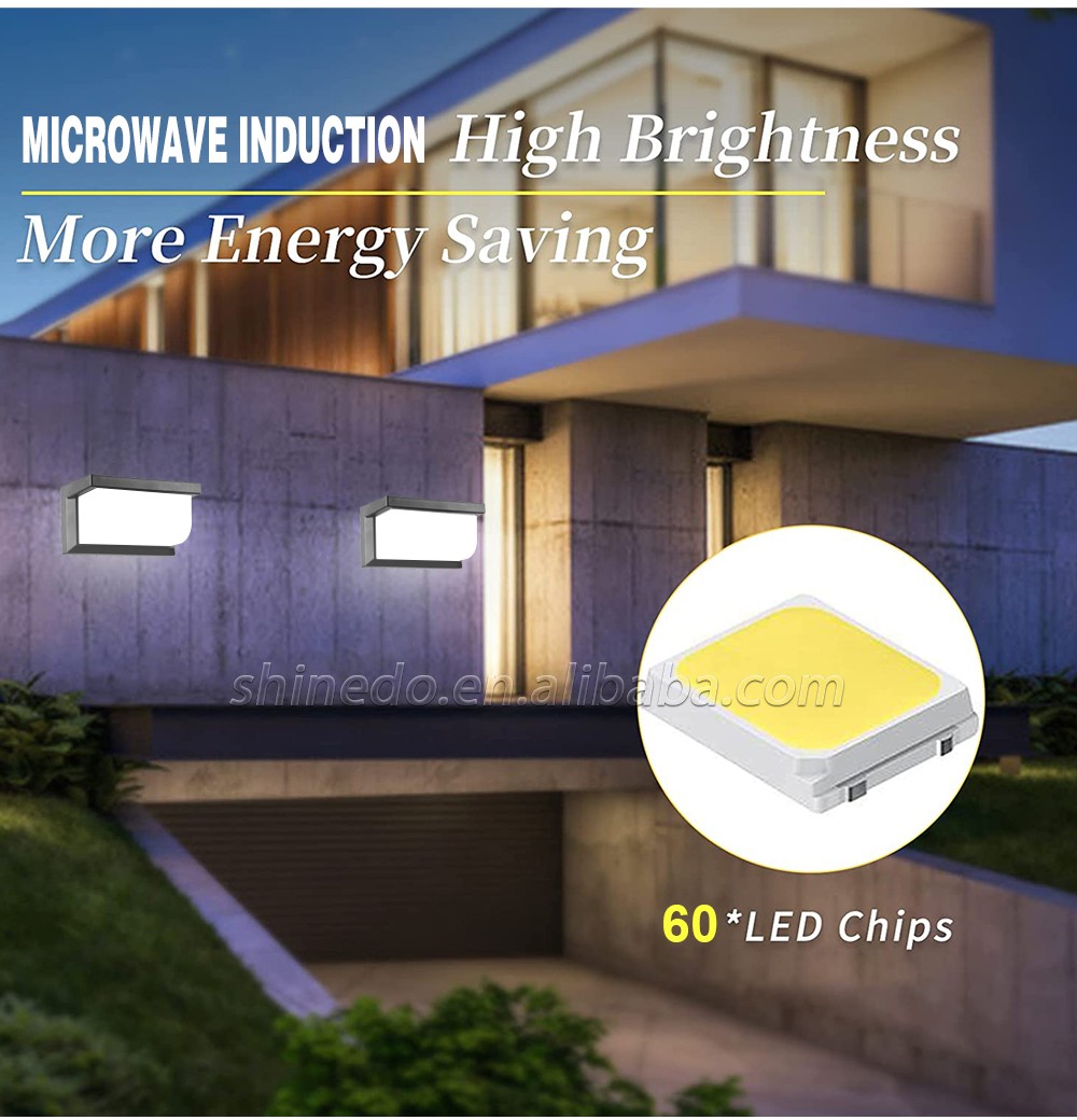 Solar Outdoor Waterproof Microwave radar solar wall light LED solar motion sensor light