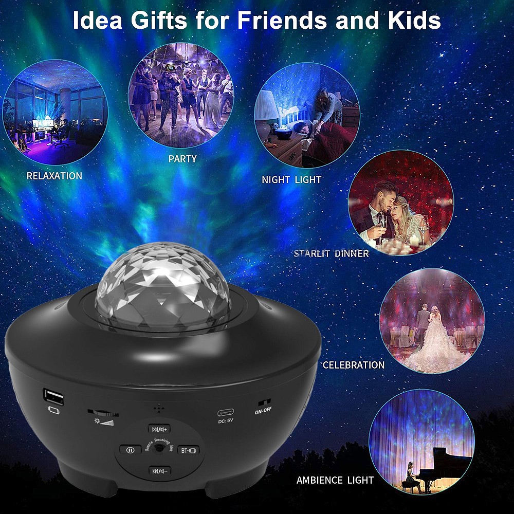 Smart Laser Starry Sky night light Projector BT Music Speaker Holiday Light Galaxy Star Projector With Remote Control