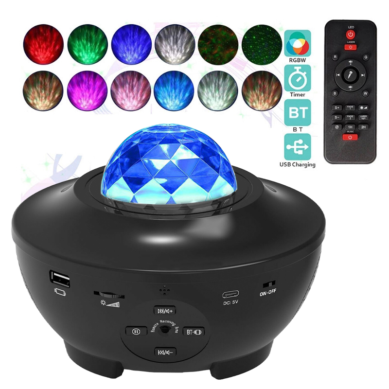 Smart Laser Starry Sky night light Projector BT Music Speaker Holiday Light Galaxy Star Projector With Remote Control