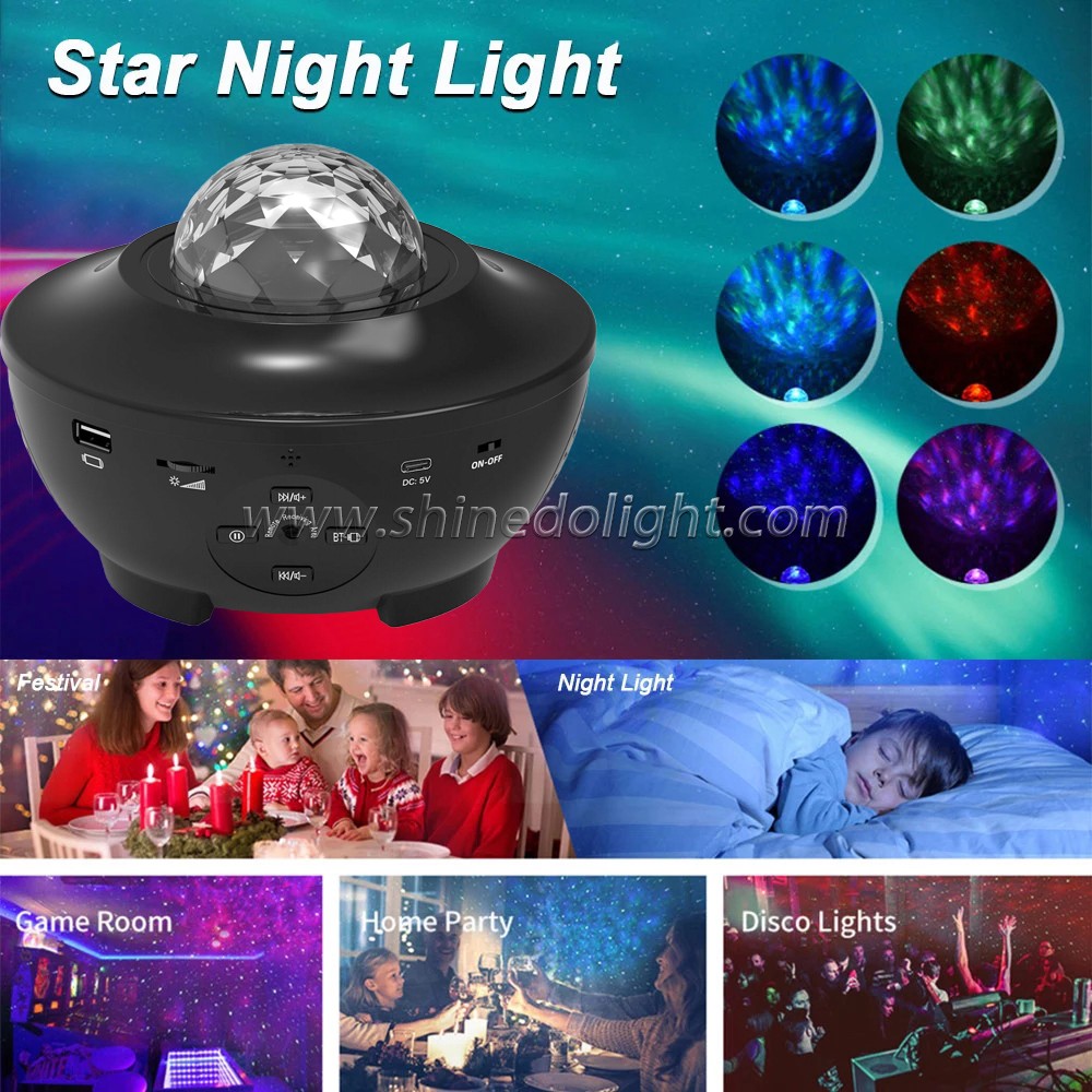 Smart Laser Starry Sky night light Projector BT Music Speaker Holiday Light Galaxy Star Projector With Remote Control