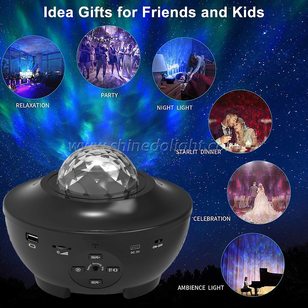 Smart Laser Starry Sky night light Projector BT Music Speaker Holiday Light Galaxy Star Projector With Remote Control