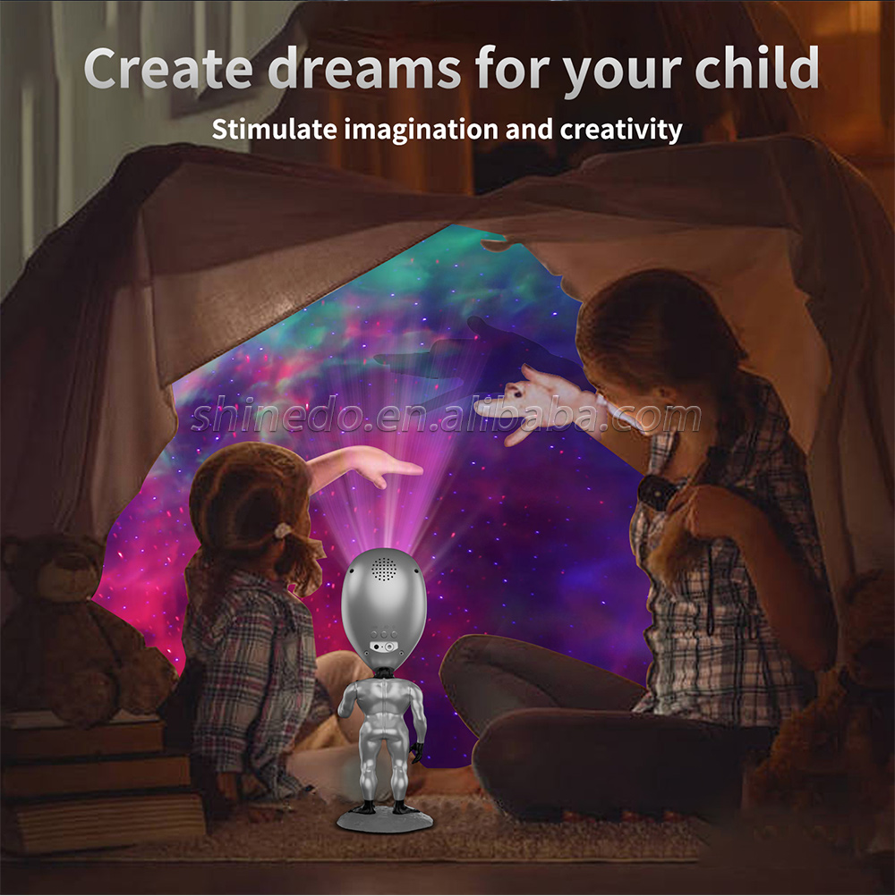 USB LED Night Light aliensun shape Smart Galaxy Projector Sky Star Light Projection Lamp for kids gift