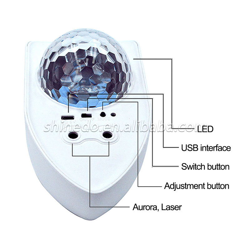 Remote Control Colorful Starry Sky Projection Lamp LED Laser Decoration Boat Star Galaxy Projector