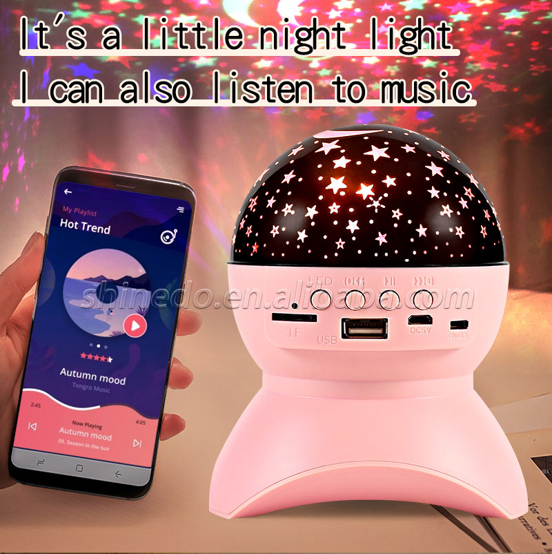 Music Bluetooth Star Projector Rotating Star Moon Night Light Star Projector for Children