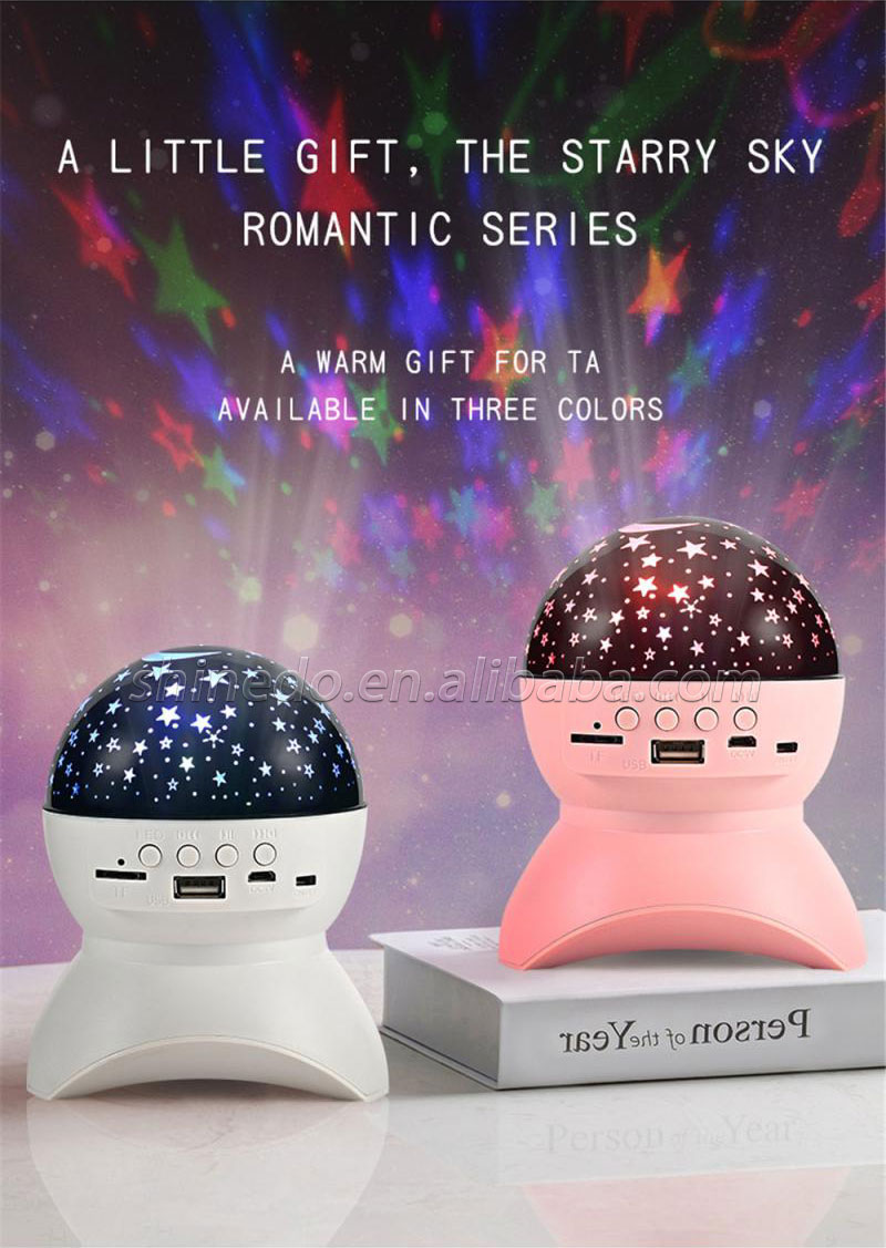 Music Bluetooth Star Projector Rotating Star Moon Night Light Star Projector for Children