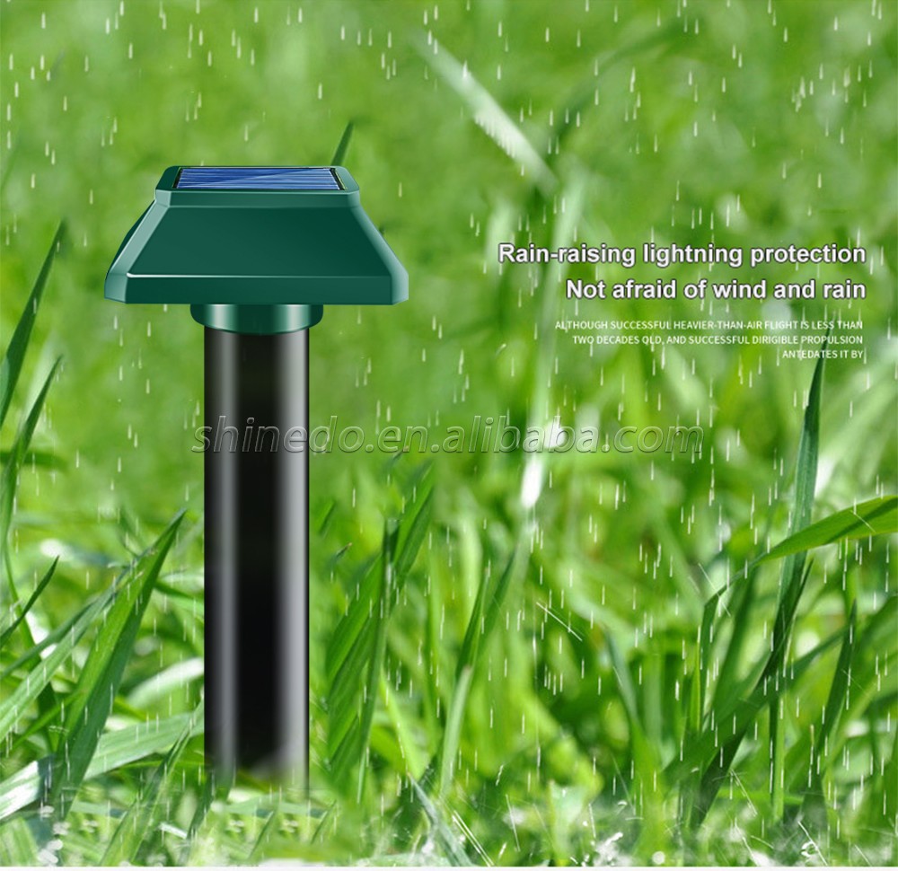 Outdoor Ultrasonic Spikes Waterproof Sonic Ultrasonic Gopher Mole Solar Repellent for Garden