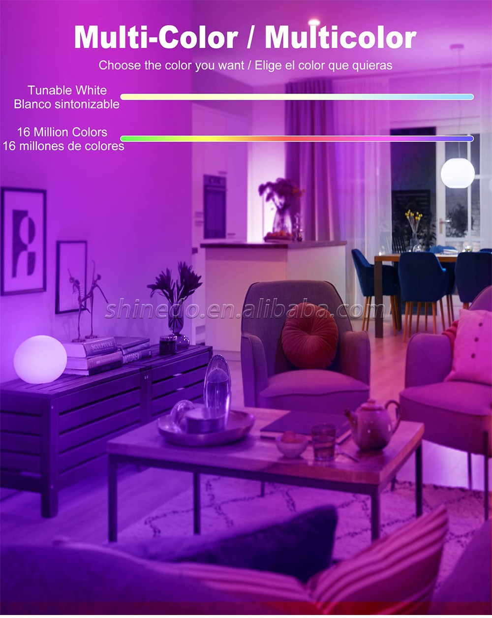 Smart home lights graffiti wifi bluetooth dimming color rgb remote control alexa voice smart bulbs led bulb