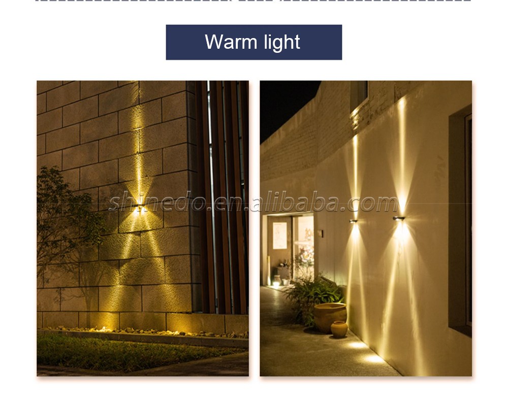 Solar Fence Lights LED  Outdoor IP65 Waterproof 2 Lighting Modes Solar Wall Lights for Backyard Garden Garage and Pathway