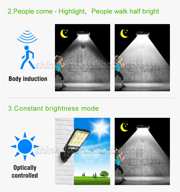 Factory Directly IP65 Sensor Outdoor Solar street Light Led Light With Remote Control