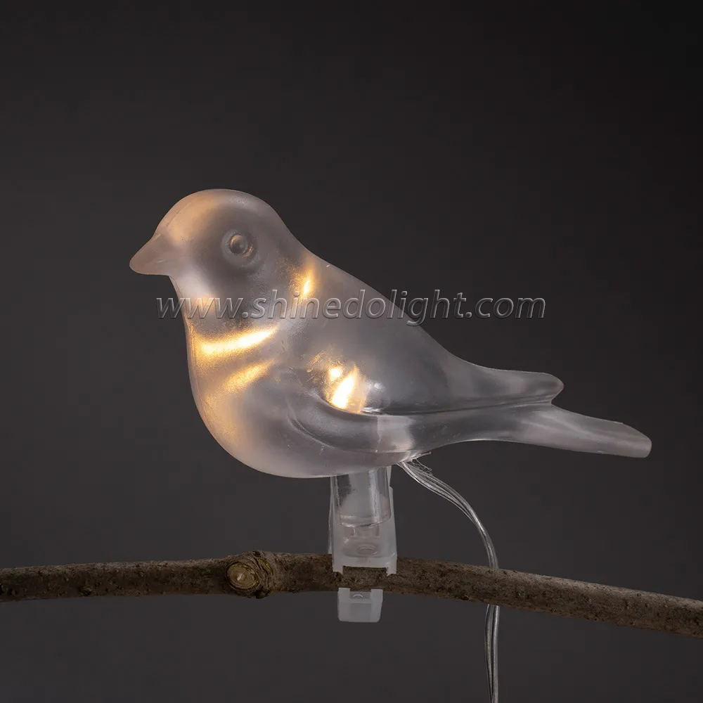 Custom holiday decoration 5 pcs led plastic solar string light bird Light decoration lights SD-SSL041
