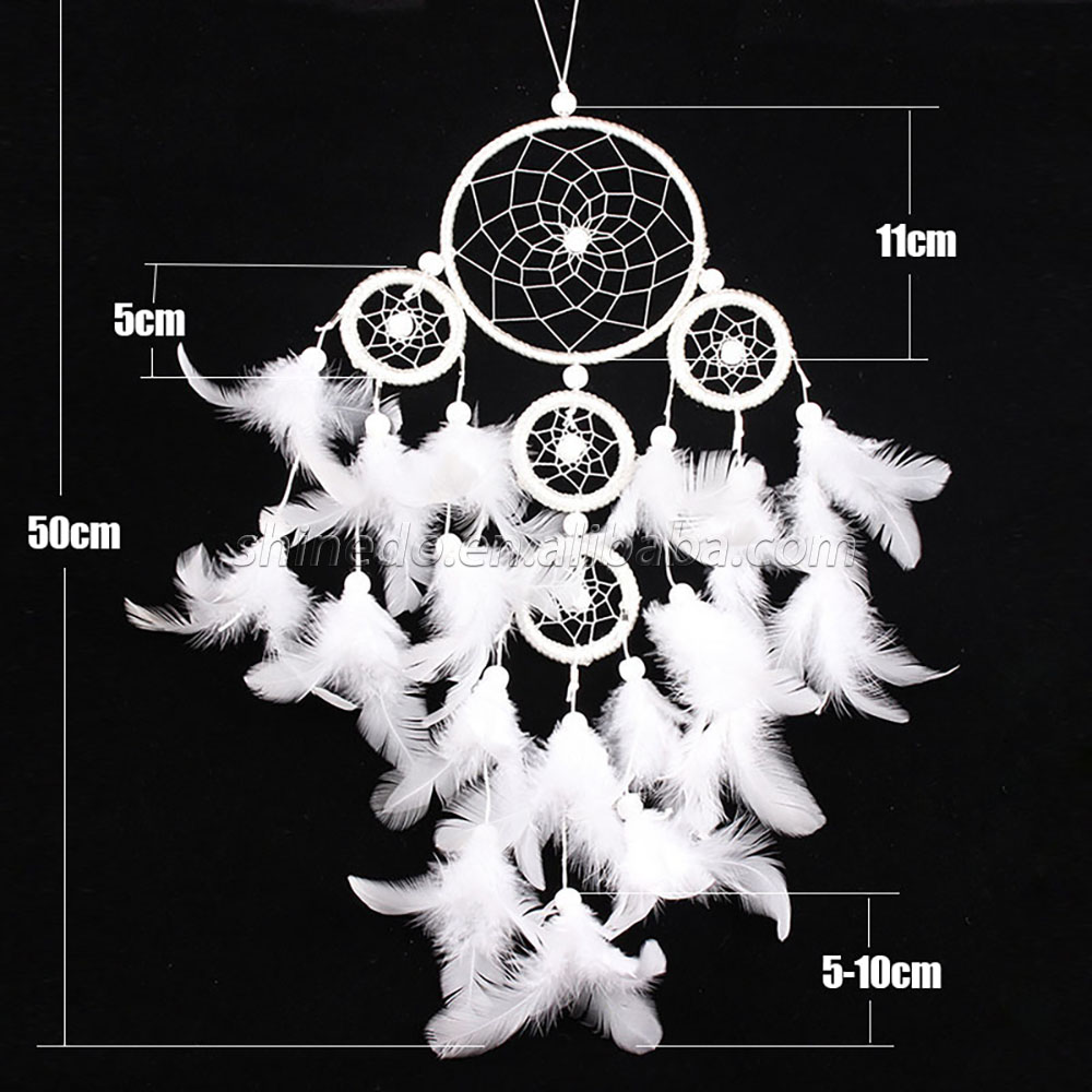 With a sense of senior five ring net feather fashion home decoration dream catche SD-SW181