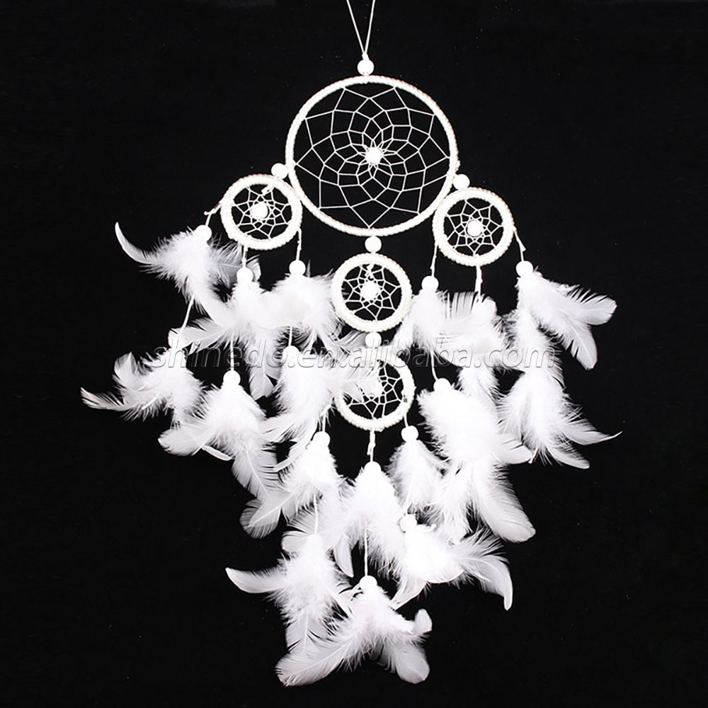 With a sense of senior five ring net feather fashion home decoration dream catche SD-SW181