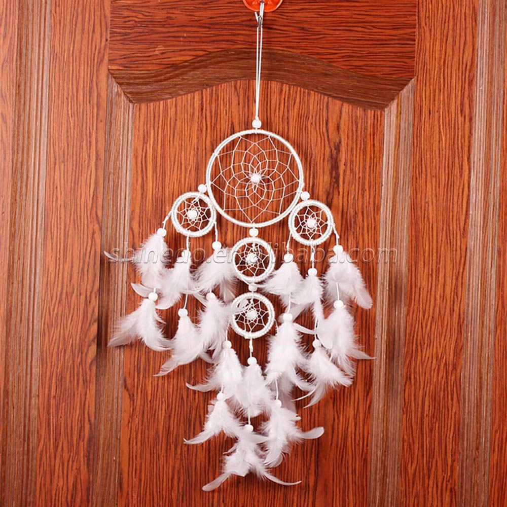 With a sense of senior five ring net feather fashion home decoration dream catche SD-SW181