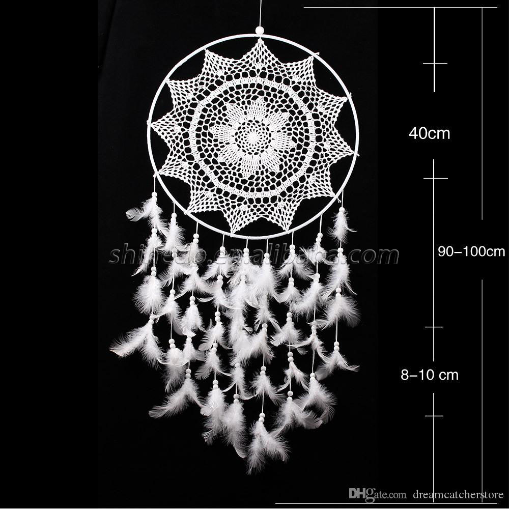 White wreath feather dream catcher for bedroom home window decoration SD-SW183