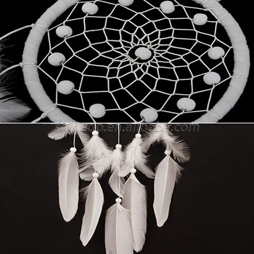 Pure white feather home dream catcher for home decor