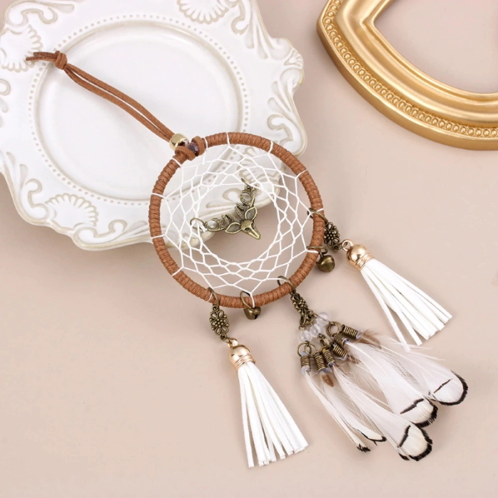 Lucky Car Pendant Dream Catcher with Deer Bell Feather Dream Catcher SD-SW197