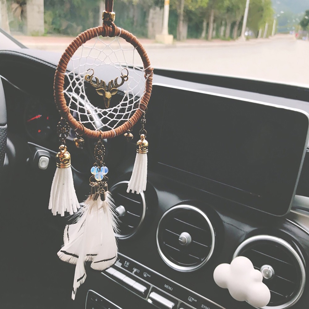 Lucky Car Pendant Dream Catcher with Deer Bell Feather Dream Catcher SD-SW197