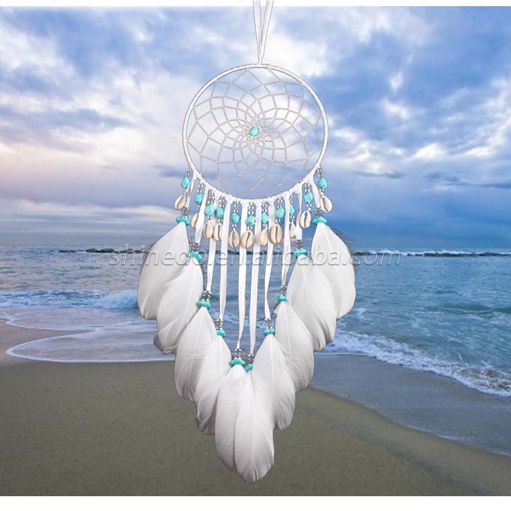 New white feather dream catcher for home decoration SD-SW211