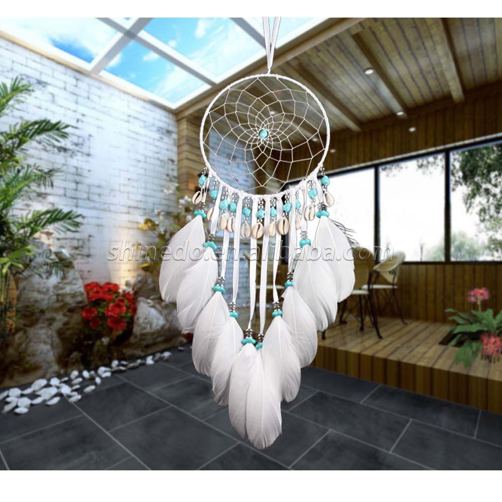 New white feather dream catcher for home decoration SD-SW211