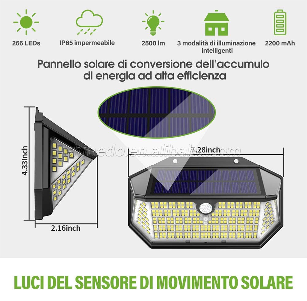 266 LED Outdoor Lamp PI Solar Motion Sensor Light Powered Sunlight Wall Light Solar Security Light SD-SSE176