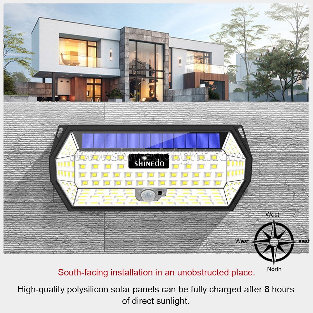 Solar Outdoor Waterproof Motion Sensor LED Wall Lights Sconce Waterproof Solar Garden Light SD-SSE90