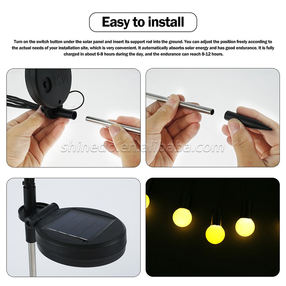 Outdoor Solar Pathway Light Waterproof Firework 6/8/10 heads led Solar Garden Light Powered Firefly Lamp Starburst Solar Light SD-SL816